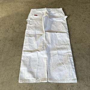 Vintage Y2K Dickies Men's White Painter Utility Carpenter Workwear Style Pants